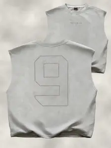 Sumwon Letter Embroidery Vest, Vintage Worn Look Loose Fit Sleeveless T-Shirt, Lazy Style Versatile Sleeveless Top for Women