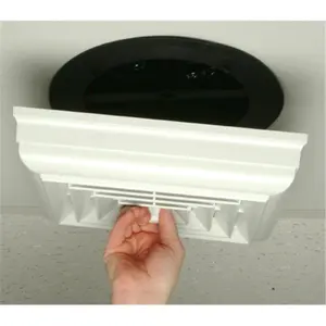 Havaco Quick Connect HT-CCGB-S1 White Square Capital Crown Ceiling Diffuser with 8 in. Boot