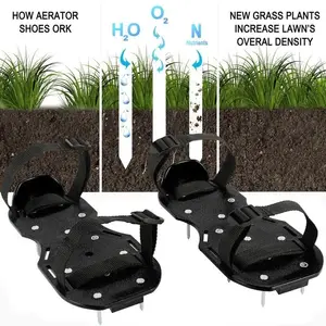 Lawn Aerator Shoes Garden Grass Aerator Nail Shoes with 26 Nails and Adjustable Straps, Effective Lawn Soil Aeration Machine