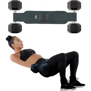 Thrust Belt by  - Use Any Weight to do Lunges, Glute Bridges, Dips and Booty Workouts - Easy to Set Up with Dumbbells for At   Thrust Use. Reinforced Lightweight Dumbbell Belt for  Gym
