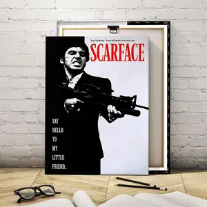 Scarface Gangster Legend Poster, Modern Art, Decorative Artwork, Fashion Decoration, Wall Decoration, Living Room Bedroom Decoration, Hallway Office Mural, Kitchen, Home Poster, Ideal Gift, Ornaments