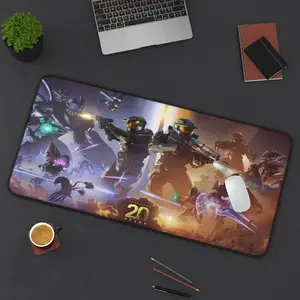 [Sale Up To 40%] Halo 5 Guardians Fan Art Gaming Desk Mat, Halo Artwork Mousepad, Anime Desk Mat, Gift for Gamer