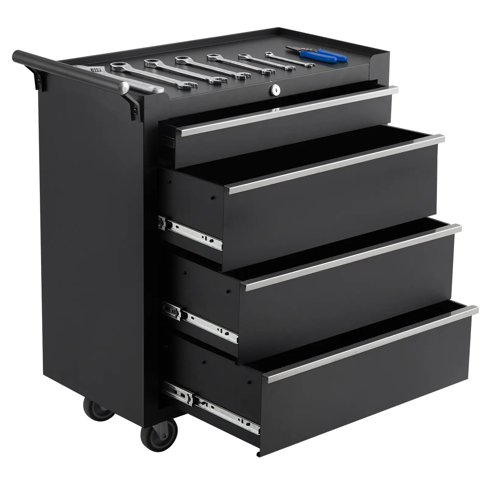 Rolling Tool Cabinet with Locking Wheels and Drawers, Heavy Duty Mobile Workshop Organizer for Garage, Repair Shop, Workshop