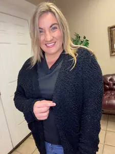 Zenana Long Sleeve Popcorn Sweater Cardigan With Pockets Knitwear Womenswear Basic Knitting Fabric Cozy Comfort