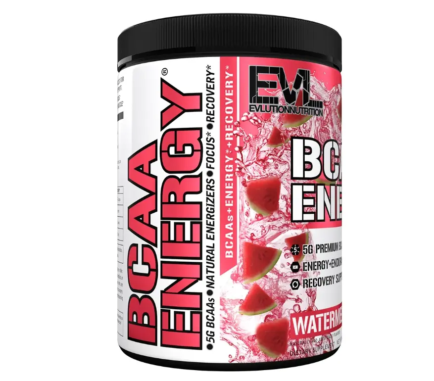 BCAA Powder - Evlution Nutrition Pre Workout BCAA Energy Powder 30 Servings - EVL BCAA Amino Acids Endurance & Muscle Recovery Drink - Watermelon Flavor with Vitamin B12 & Vitamin C