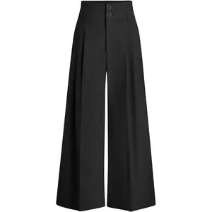 Womens Spring Wide Leg Palazzo Pants 2026 Trendy Loose Button High Waist Pleated Work Business Casual Trousers