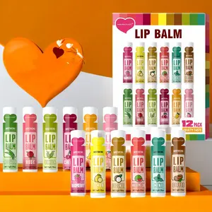12PCS/Box Hydrating Lip Balm Set Long-lasting Hydration Deep Moisturizing Nourishing and Brightening Moisture