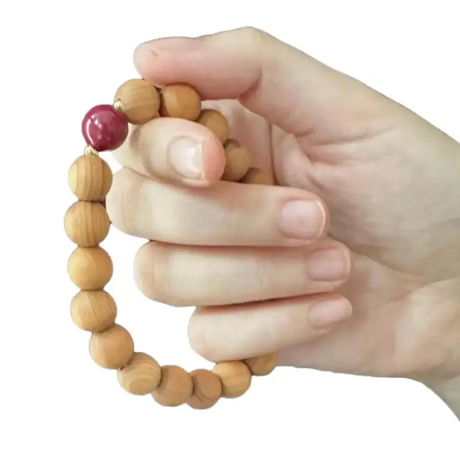 Lucky Peach Wood Bracelet For Men And Women Retro Fortune Bracelet Anniversary Daily Engagement