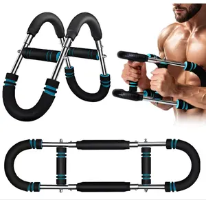 Twister Arm Trainer, 60-100lb Adjustable Chest Workout Bar, Power Arm Trainer for Men, Shoulder Arm Equipment, Forearm Strengthener, Portable Detachable Machine Full Body for Gym Home Fitness Mr Gorilla Bar adjustable arm twister