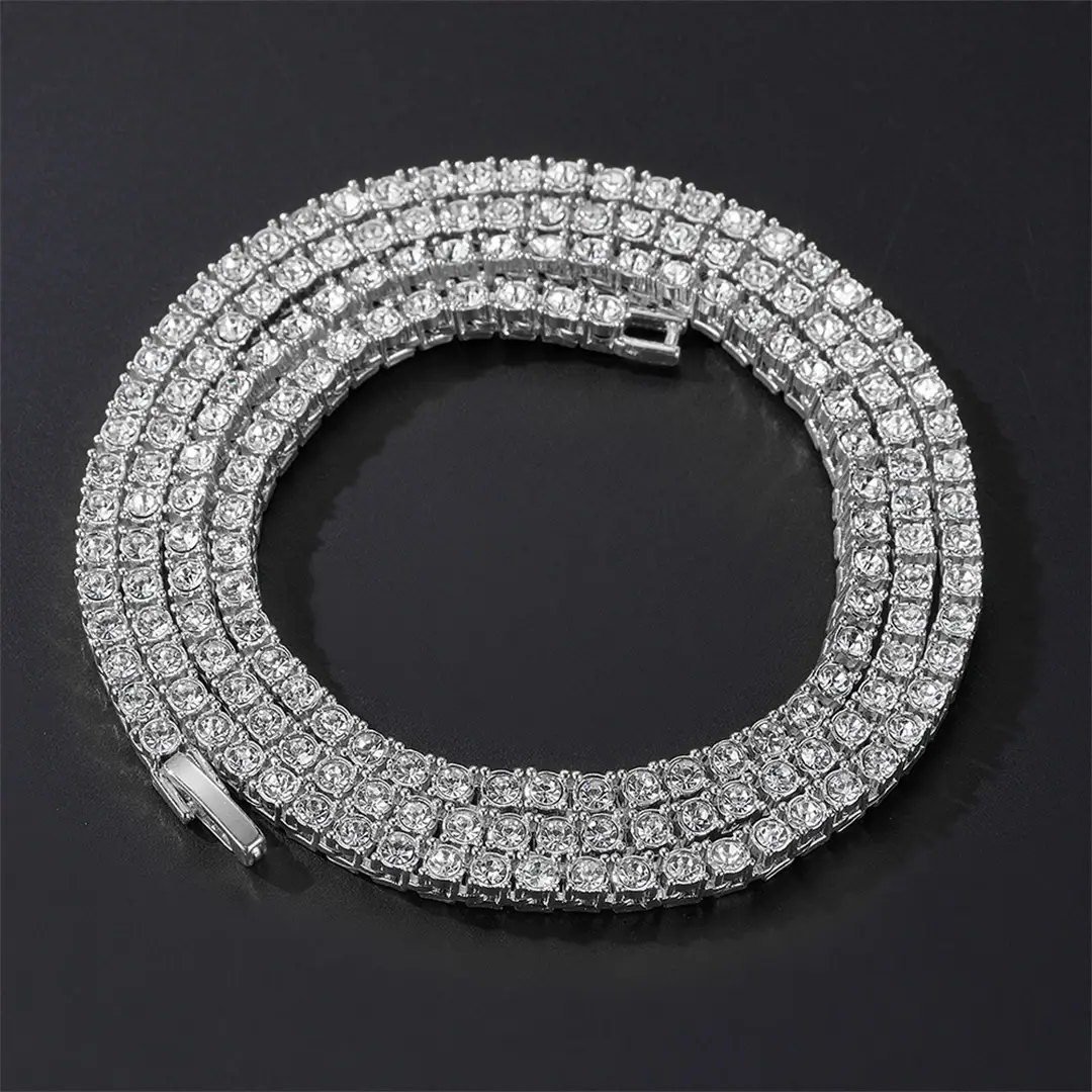 3/4MM Tennis Chain Iced Out Necklace Men Fashion Hip-Hop Jewelry Women 18/20/24inch Choker Gift