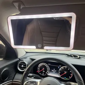 Car Sun Visor Makeup Mirror, LED Touch ScreenAdjustable Brightness Auto Interior Makeup HD Mirror,Rechargeable Vanity Mirror,girly car accessories,car stuff