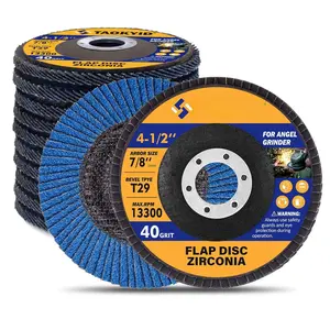 10 Pack Zirconia Flap Disc 40 Grit,4-1/2 Angle  Sanding Disc,4.5" x 7/8" High Density Zirconia Grinding Disc,Angled T29 Flap Wheel for Grinding, and Rust Removal