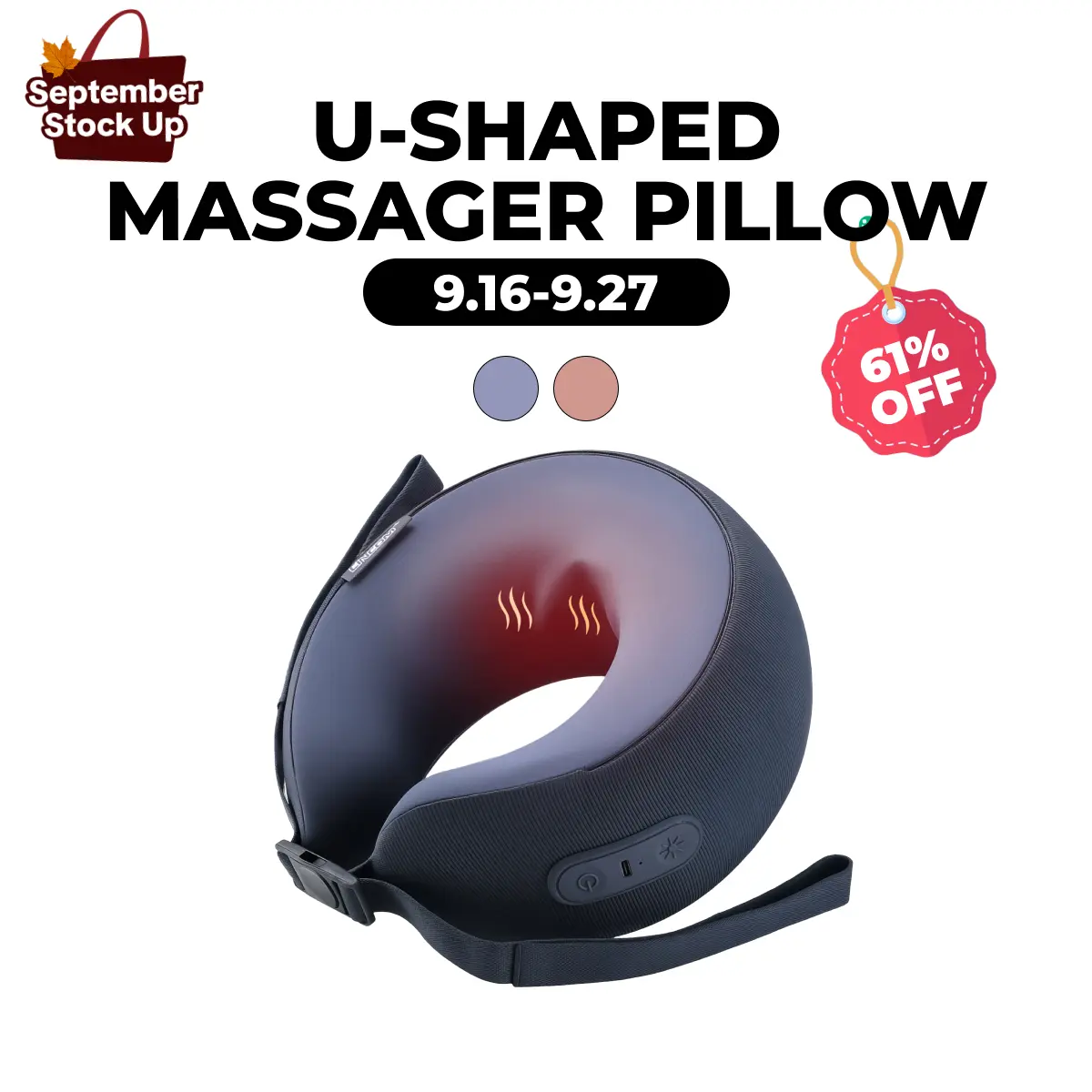CINCOM U-Shaped Neck Massager Pillow for Cervical Support, with Soothing Heat & Kneading, 360° Memory Foam Support, Cordless, Rechargeable & Portable, Perfect Gift for Black Friday, Thanksgiving, Christmas, Birthdays & More,dorm essentials