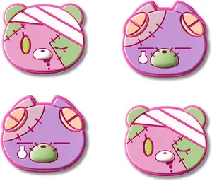 GeekShare Joystick Caps Compatible with Switch 2 - Anti-Slip Thumb Grip Caps - 4PCS Silicone Analog Cover Cute Character Thumbstick Grips for Switch 2025, Patch Moe Doll