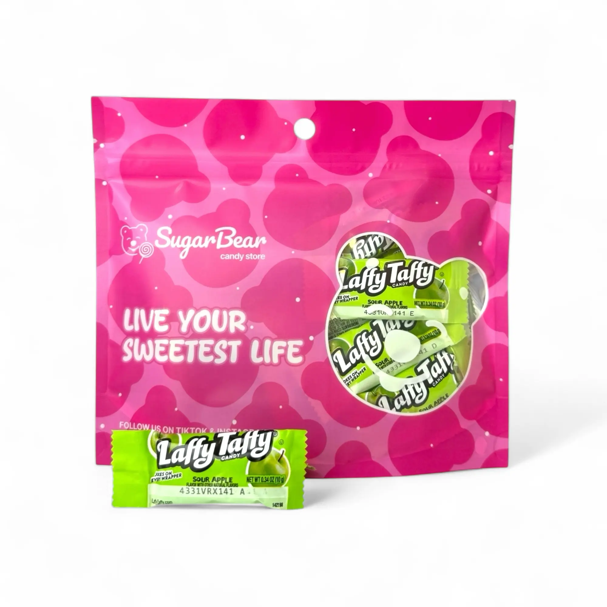 Green Apple Taffy Chews - Soft & Chewy Fruit-Flavored Candy for Adults & Candy Lovers - 8 oz Candy Bag