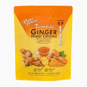 Prince of Peace Instant Ginger Honey Crystals with Turmeric, Value Pack 60 Sachets – Instant Hot or Cold Beverage Easy to Brew – Drink Like a Tea – Caffeine and Gluten Free – Real Ginger 38oz (1080g)undefined