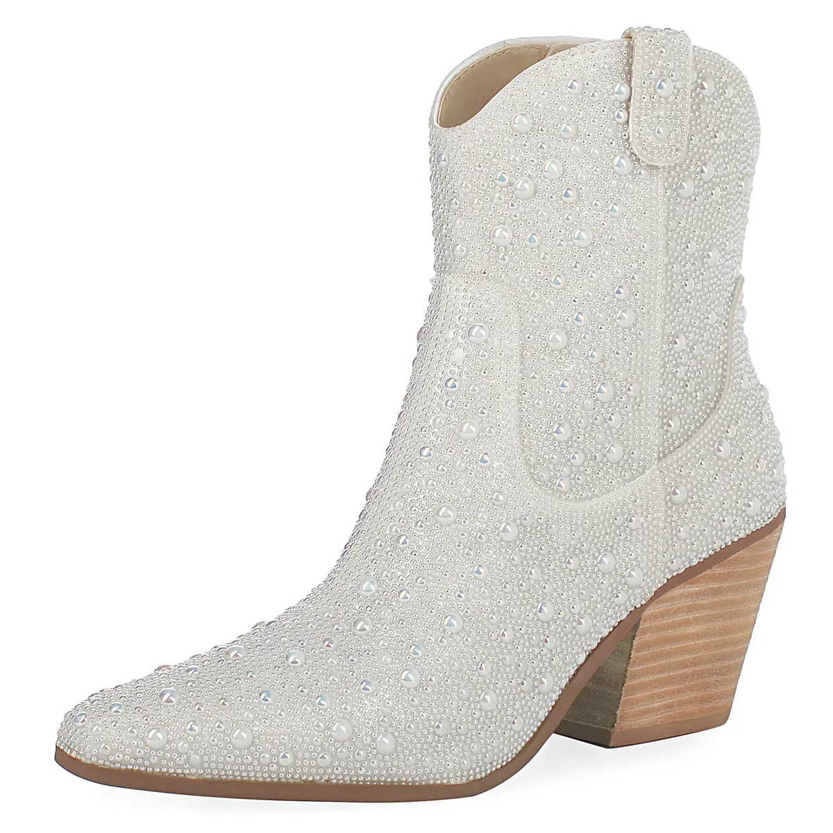 Women Rhinestone Cowboy Boots Glitter Chunky Heel Sparkly Cowgirl Ankle Boots Shoe Comfort Pointed Stylish Footwear Walking Shoes Ankle Christmas Boots