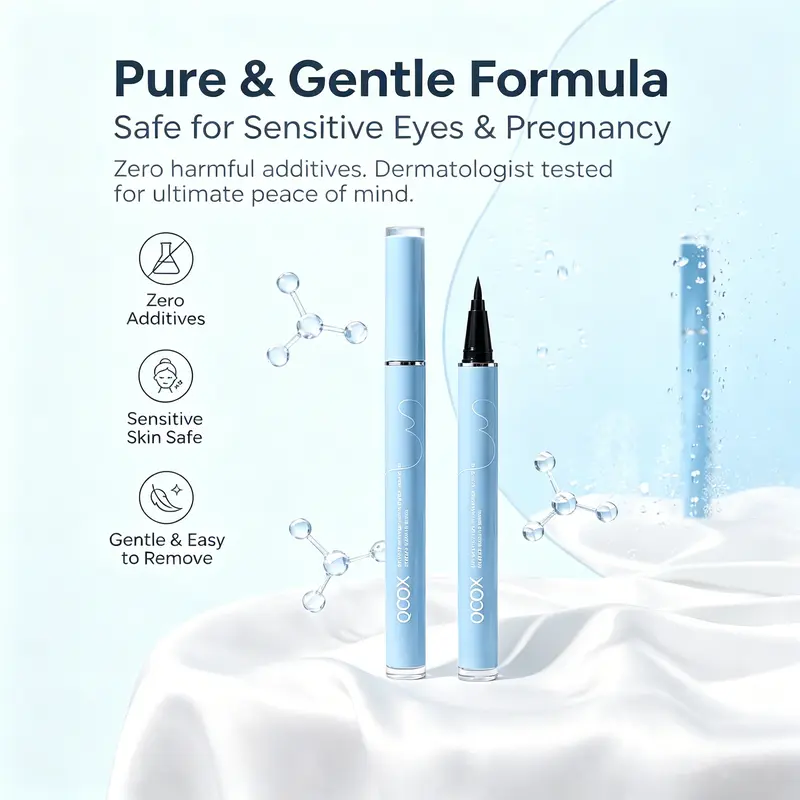 【QCQX】Long-lasting eyeliner -lightweight, waterproof,vegan,cruelty-free,24-hour smooth application,ultra-creamy andsilky smooth texture.-A