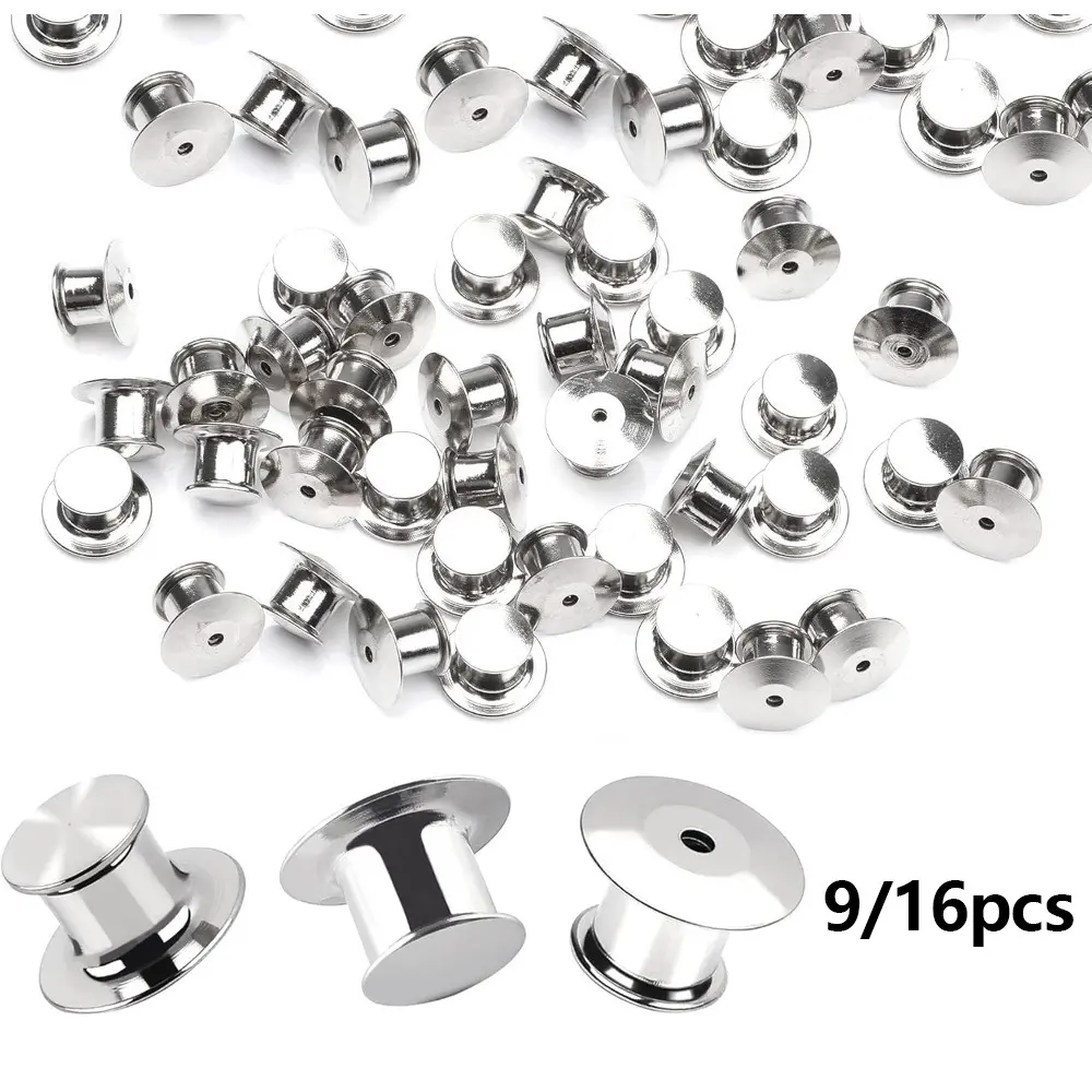 9/16pcs Metal Locking Pin Backs, Durable, Secure for Jewelry Making, Sturdy Clasp Needle Back for Crafts & Brooches, Essential Pins for Enamel Crafts, Crafting, Crafty Creations, Accessories