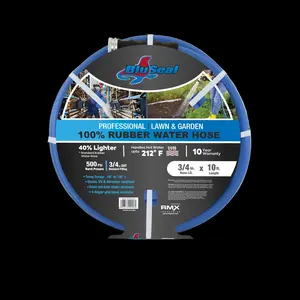 BluSeal 3/4" Lawn Garden Water Hose Hot/ Cold Lightweight Professional Grade 100% Rubber Hose