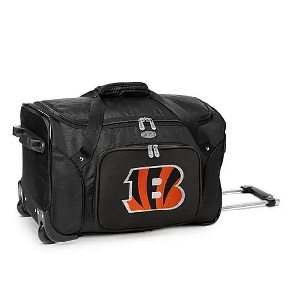 Football Fan Shop Officially Licensed NFL Cincinnati Bengals 22" Wheeled Duffel Bag