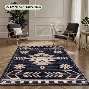 Modern Geometric Print Carpet, Soft Velvet Comfort, Living Room Sofa Mat, Bedroom Bedside Rug, Multiple Sizes Available