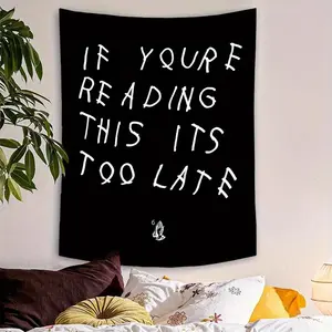Drake Writing Quote Tapestry, 1 Count Aesthetic Wall Hanging Decor, Wall Hanging Tapestry for Home Bedroom Office Decor, Gift for Fans
