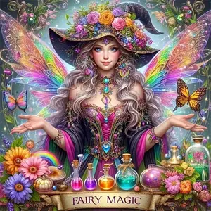 Full Round Diamond Painting Woman Portrait Diamond Mosaic Witch DIY Embroidery Butterfly Holiday Gifts Needle Crafts Kit