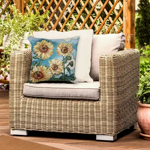 Lush Decor MARINA Indoor/Outdoor Power Loomed Easy Care Pillow - Traditional Graphic Botanical Floral Colorful  (Sunny Day)