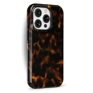 Dark Orange Tortoise Shell Phone Case for iPhone For Samsung, Phone Accessories, Cute Phone Case, Fashion Case, Perfect Gift for Her Him, Phone Case for iPhone, Creative Dual Layer Case