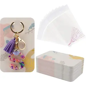 100 count  Display Cards with Self-Sealing Bags, 3'' x 4.7''  Cards Holder for Display Keyring Cards  Packaging Supplies ()