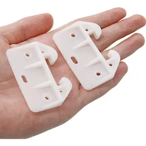 10 Pieces White Plastic Rear Drawer Guides Replacement Brackets with Screws, Drawer Track Parts for Furniture Dressers Wardrobe, Size 59x41x16.5mm