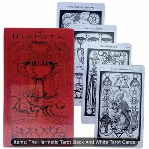 HOGD Tarot The Hermetic Tarot Prophecy Divination Deck Black And White Tarot Cards for Spiritual Exploration & Beginners