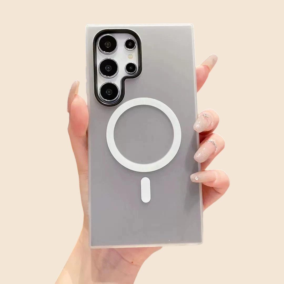 Phone Case For Samsung For Galaxy S26 S25 S24 S23 S22 Ultra Plus Fe Edge + 4G 5G New Jelly And PC 2-in-1 Candy-colored Translucent Anti-fall Mobile Phone Case Can Be Split Into Two For Use, Featuring Magnetic Wireless Charging