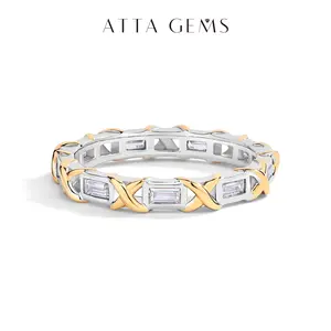 Baguette Shape 3*1.5mm Synthetic  Moissanite Ring  Birthday Gift Daily Wear Fine Jewelry R161