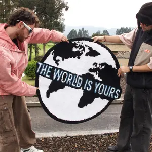 RUG WORLD IS YOURS Rug for Home Decoration Designer Rugs Soft and Fluffy Rugs for Bedroom Living Room Bathroom Mats Carpets Home Essentials Non-slip Home Decor Cozy Bedroom Christmas Gifts Christmas Decoration Tufted Art Design Anti-Slip Fade Resistant