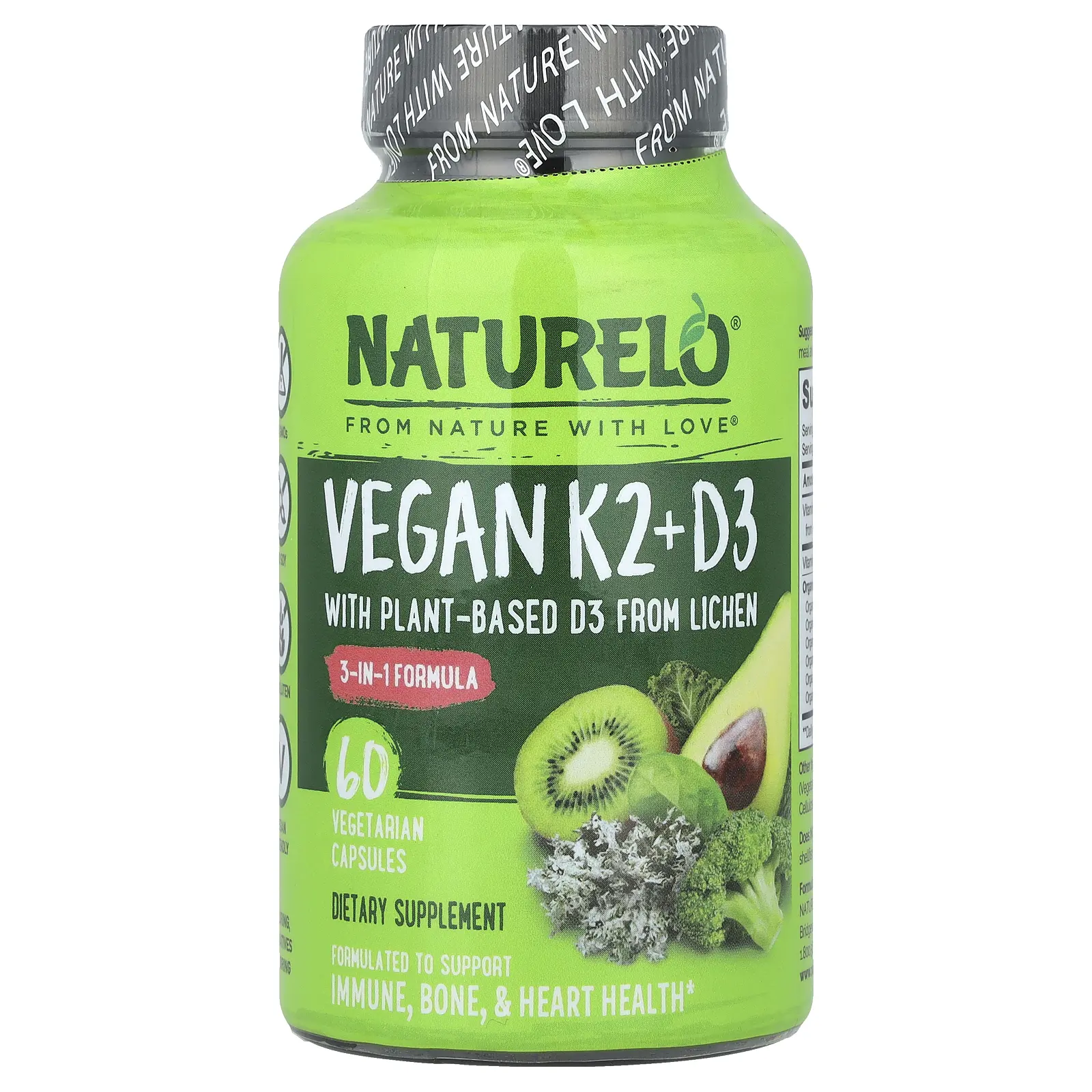 NATURELO Vegan Vitamin K2 + D3, 60 Vegetarian Capsules NATURELO Vegan Vitamin K2 + D3, 60 Vegetarian Capsules