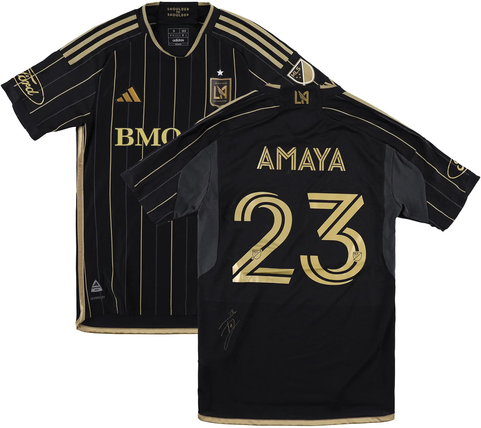Frankie Amaya LAFC Autographed Match-Used #23 Black Jersey from the 2025 MLS Season - Size S - Fanatics Authentic Certified - Soccer Memorabilia