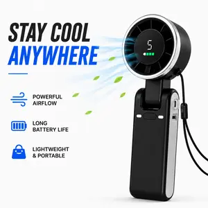 Portable Cooling Turbo Handheld Fan with Up to 10 Hours Runtime, Foldable Handheld Fan for Travel, Soccer Games, Concerts and Summer Events