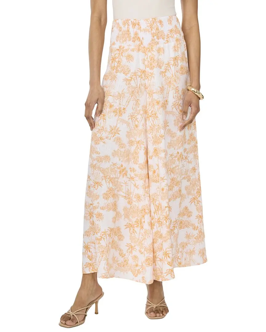 Vince Camuto Smocked Wide Leg Linen-Blend Pant