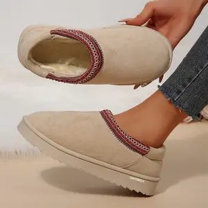 Women's Warm Winter Slip - On Slippers Stylish Warm Mini Snow Boots and Comfortable for Cold Weather Indoor Outdoor Shoes