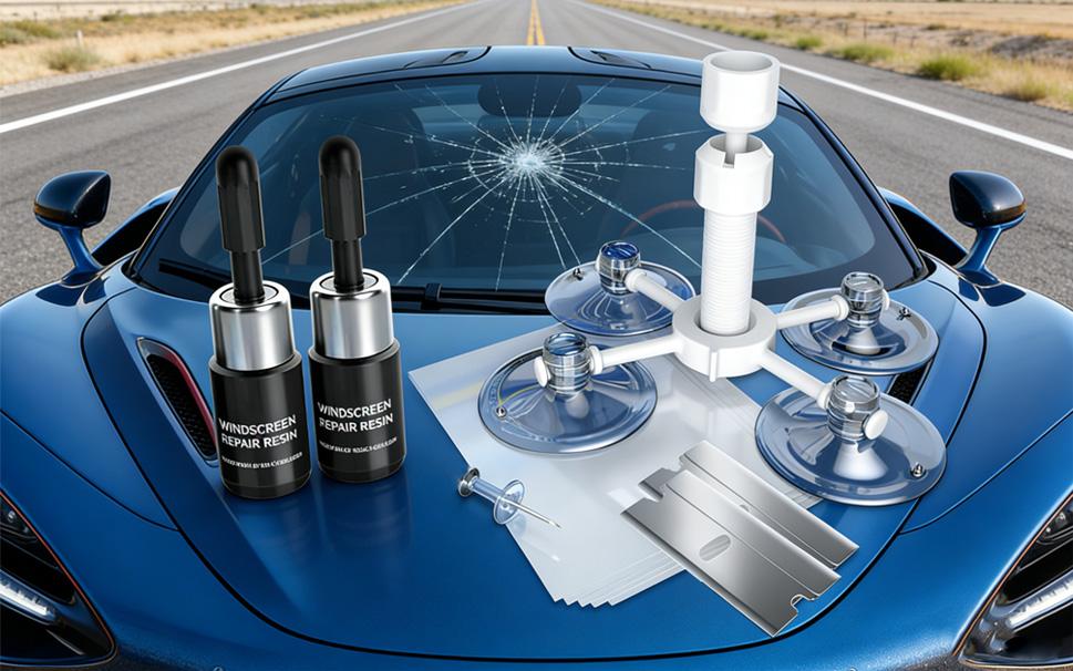 Windshield Crack Repair Kit,2026 Latest Upgraded Windshield Chip Repair Kit,5MinQuick-Glass Repair Liquid,Long-Lasting for Windshields, Mirrors