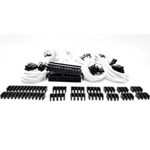 212 MAIN Premium Individually Sleeved Triple-Weave AWG 18 Wire PSU Cable Extension Kit - White, Clean Look, Airflowboost for Automotive & Motorhomes, Cleanlook