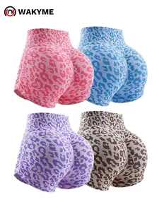 Women's High Waist Leopard Print Shorts Slim Fit Sexy Casual Workout Gym Shorts