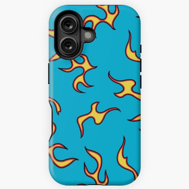 GolfWang Flames TPU Phone Case for iPhone 12-17 & Samsung S21-25 Series - Shockproof, Customizable, UV-Resistant, Premium Protection