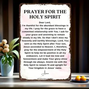 1pc Prayer for the Holy Spirit Religious Devotional Style 8*12 Inch Aluminum Sign for Religious Devotees