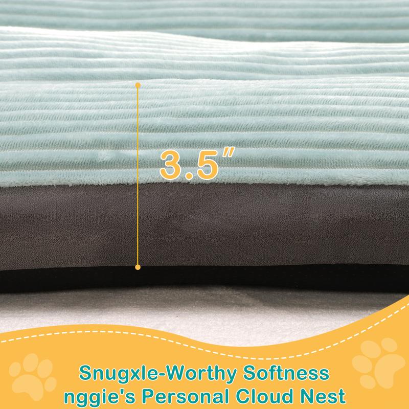 Large / Extra large dog bed ,Washable , Removable Cover , Flannel super soft Dog Crate Beds Fulffy Comfy Kennel Pad Anti-Slip Pet Sleeping Mat