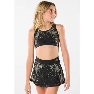 Black Twilight Swirl Edge-2-Edge Rhinestone Bra