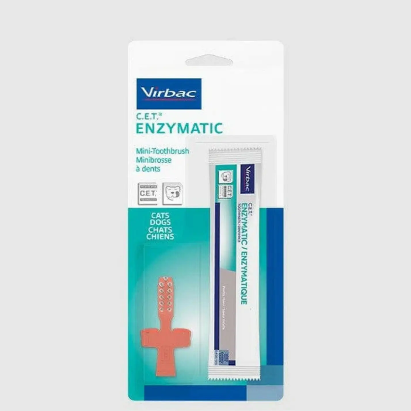 C.E.T. Compact Dog & Cat Toothbrush with Toothpaste - Trusted for 25 Years (Default Pet Grooming Tool), Reduces Plaque