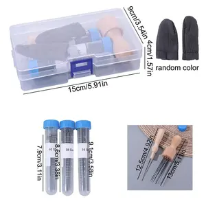 34Pcs/Set Creative Felting Needles with Bottle Wooden Handle DIY Craft Wool Felting Needles Kit with Storage Box Handmade